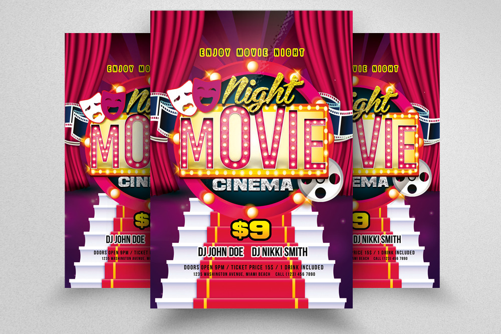 Movie Theater Flyer Templates, a Flyer Template by Psd Templates