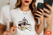 Coffee Morning Hand-drawn PNG Bundle, an Illustration by GlitterCraft (Thumbnail 53 of 101)