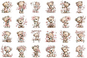 Whimsical Spring Teddy Bear Clipart, an Illustration by designcity5 (Thumbnail 2 of 5)