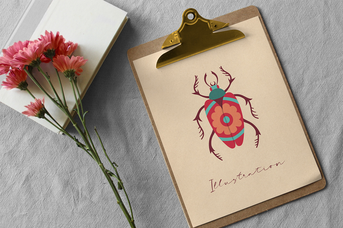 Folk art insects. Beetles collection, a Decorative Illustration by Neliakott ♥ (Photo 10 of 10)