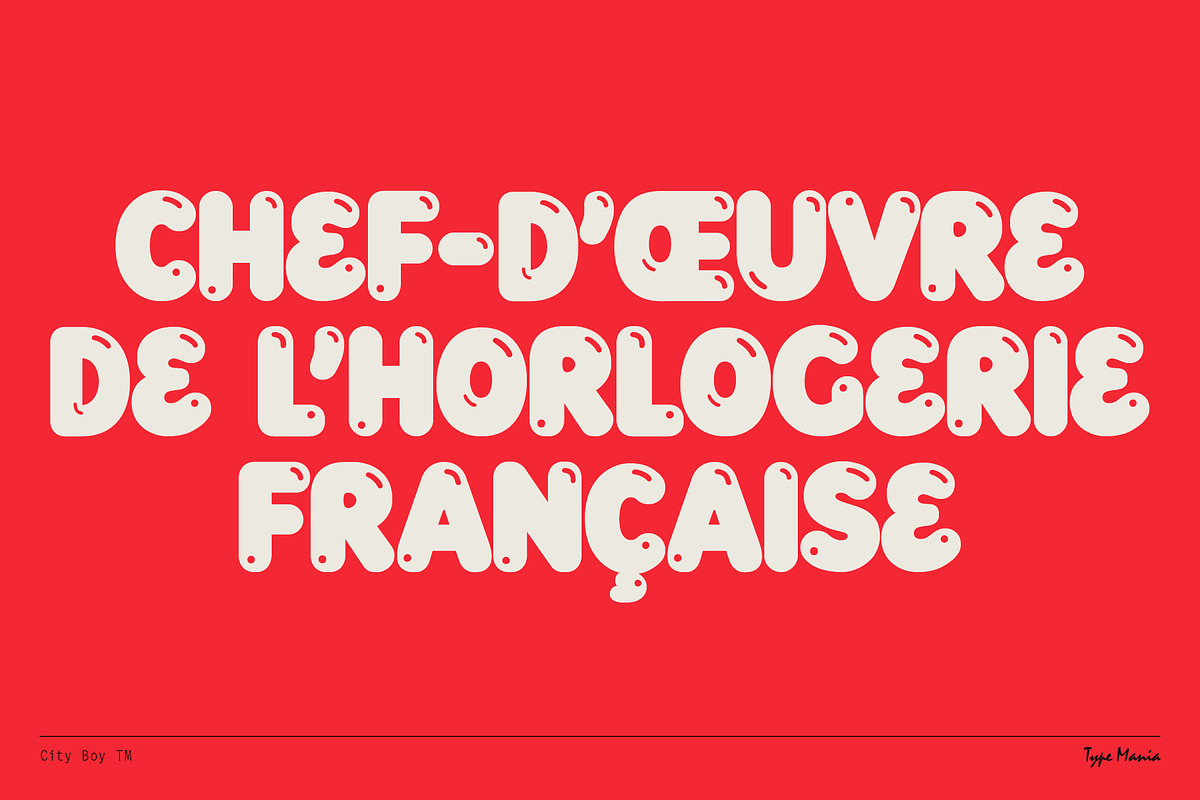 City Boy TM – Bubbly Display Font, a Sans Serif Font by Type Mania (Photo 7 of 10)
