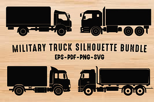Military Truck Silhouette Vector Set, a Person Illustration by Gfx Expert Team