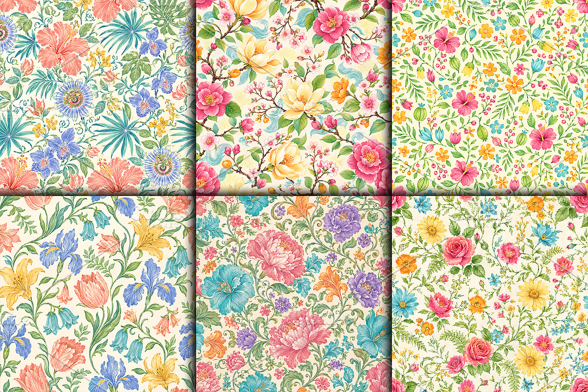 Vintage Botanical Floral Pattern, a Pattern Graphic by Artonix (Photo 3 of 3)