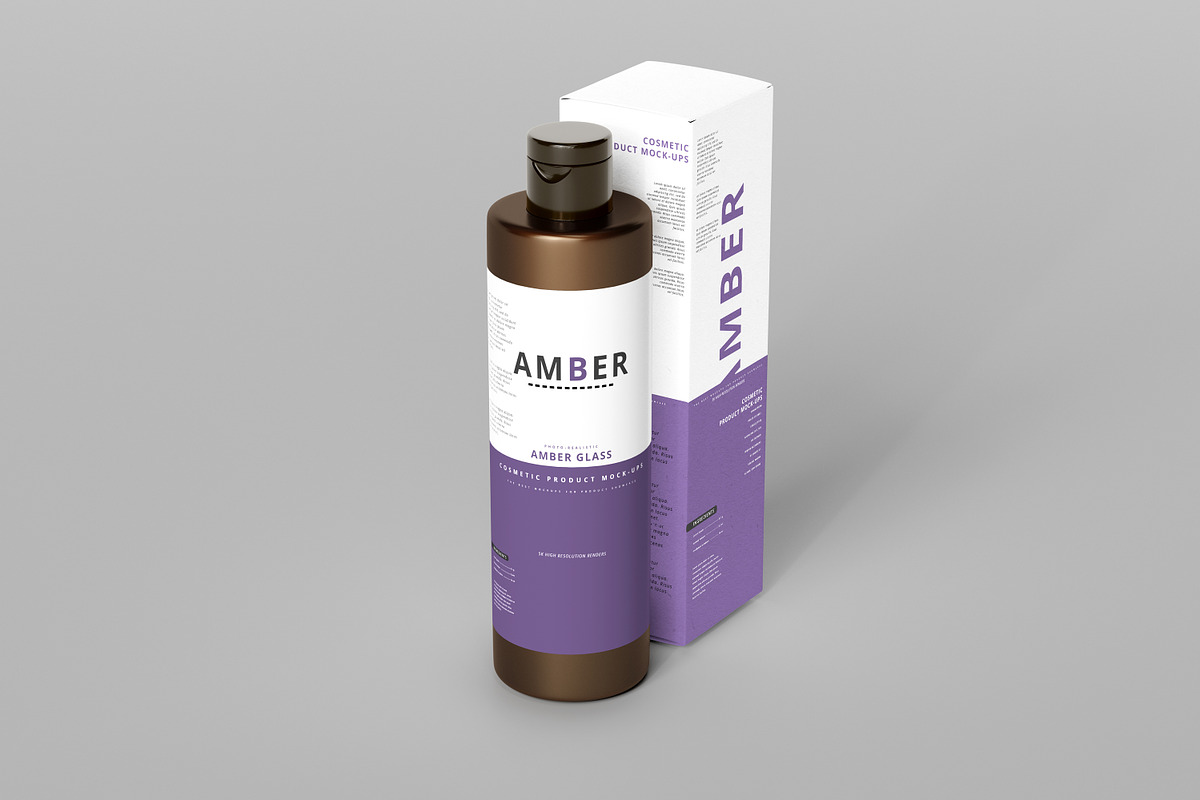 Amber Glass Bottle Mockup, a Cups & Container Mockup by pmvch (Photo 14 of 15)