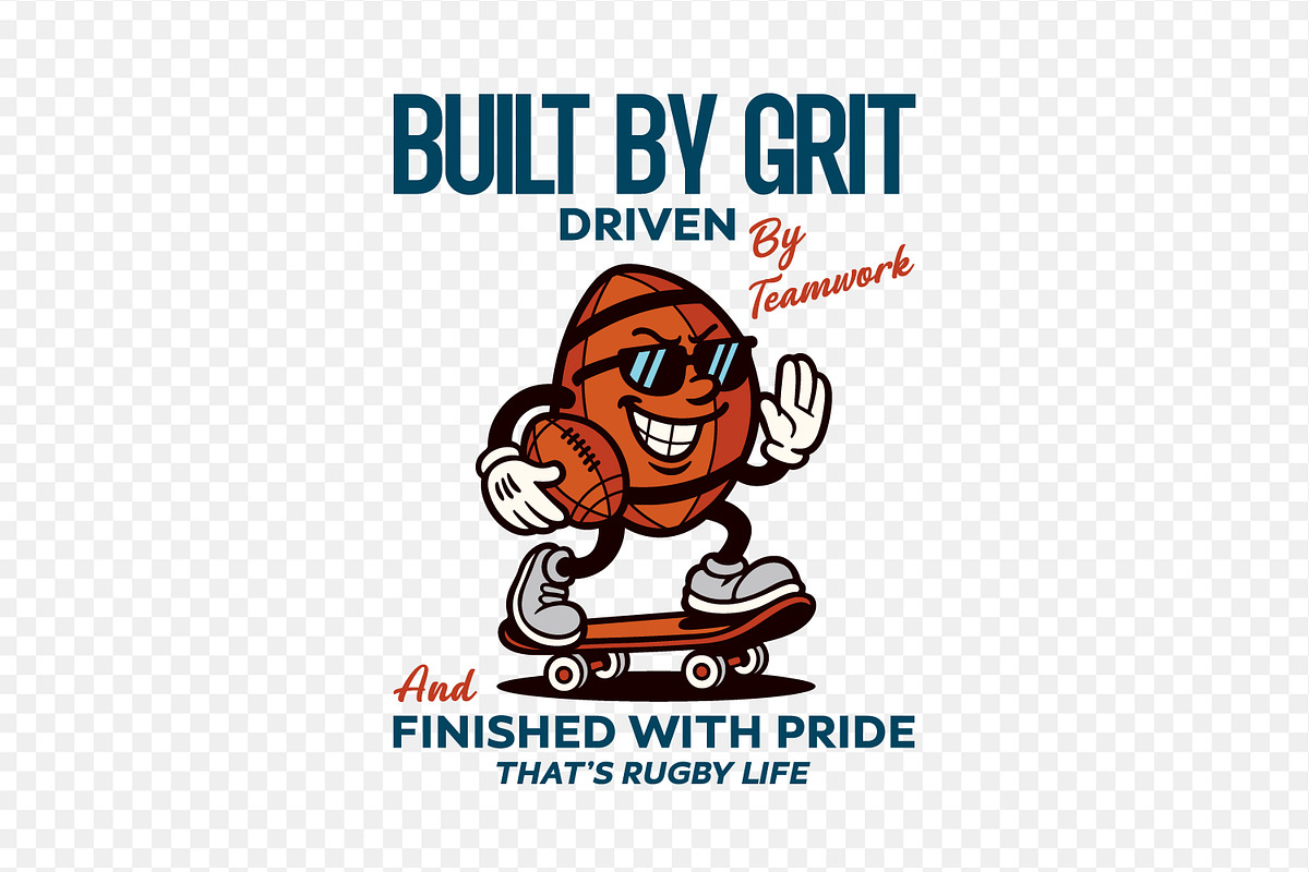 Mascot Rugby Ball Character T-Shirt, a Sport Illustration by shaondesigns (Photo 2 of 6)