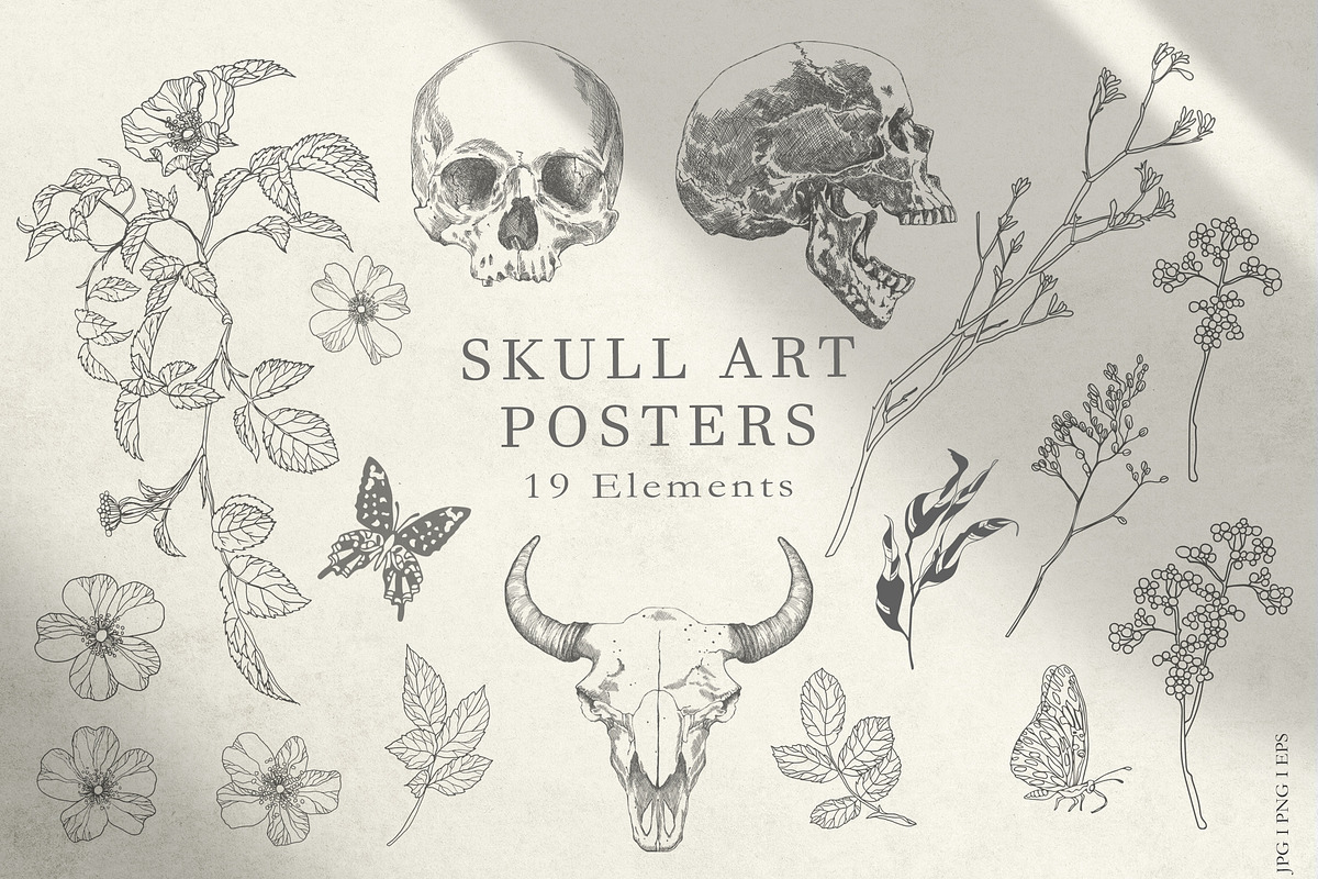 SKULL ART POSTERS, a Texture Illustration by LanaDzi (Photo 7 of 9)