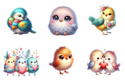 Whimsical Valentine Birds Clipart, an Illustration by SinaCreation (Thumbnail 3 of 11)