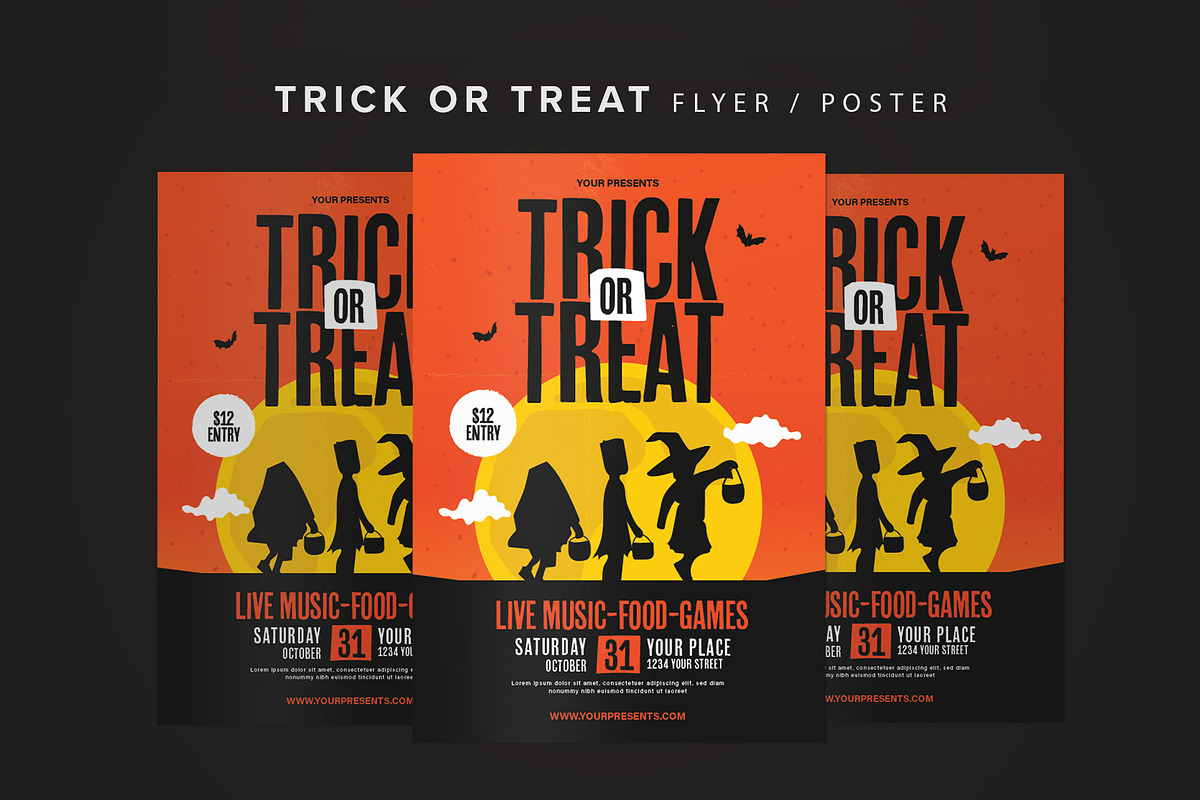 Trick Or Treat Halloween Flyer, a Flyer Template by lilyshop (Photo 1 of 2)