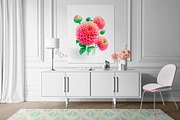 Watercolor Pompon Dahlia flower, a Card Template by Boo Guevara Shop (Thumbnail 10 of 15)