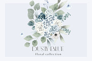 Dusty Blue- Watercolor floral Set, an Illustration by Grace Noboa Illustrations (Thumbnail 1 of 9)