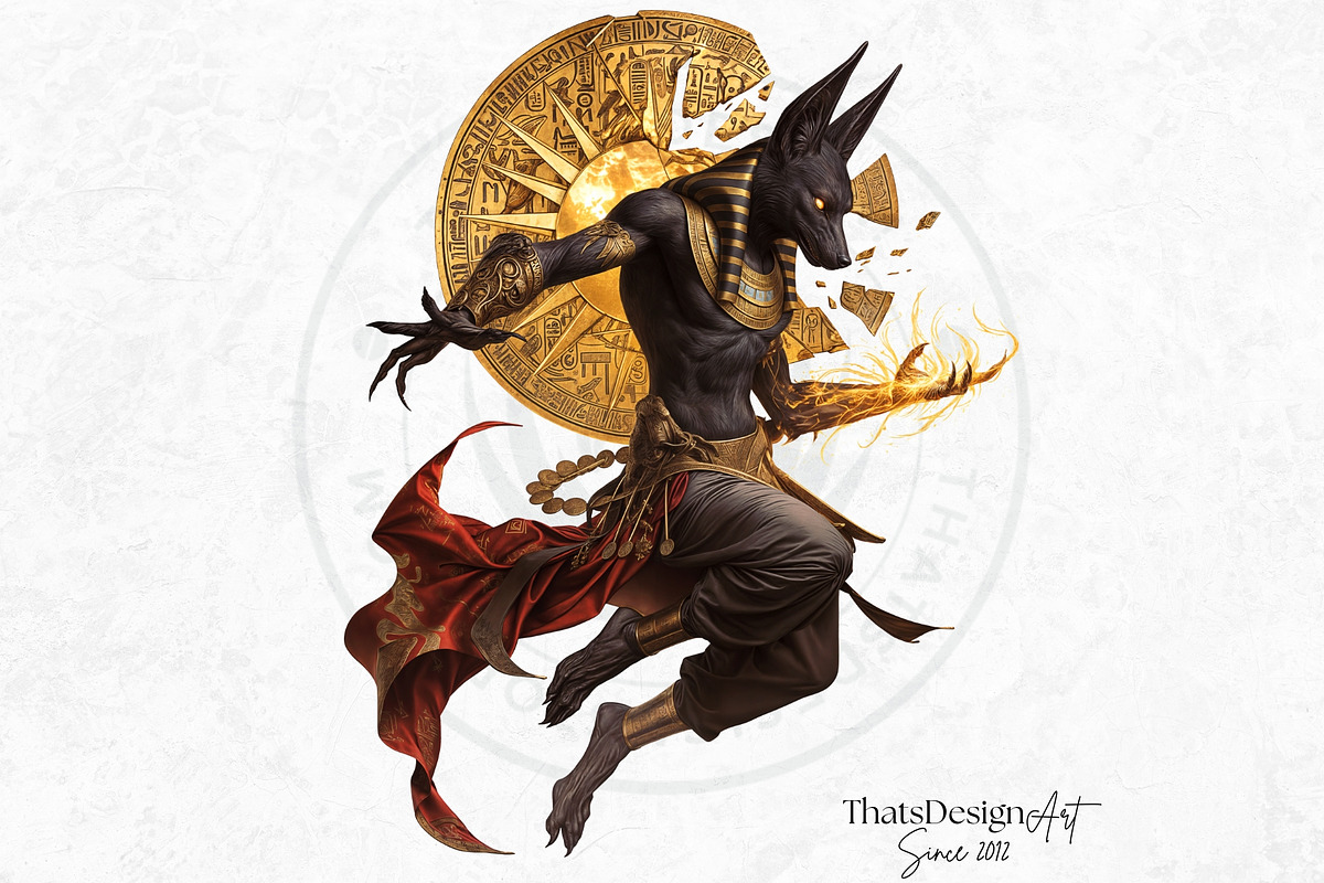 Egyptian God Anubis clipart Set, an Education Illustration by ThatsDesignArt (Photo 5 of 10)