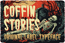 Coffin Stories label font