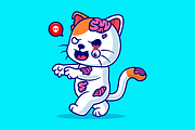 Cute Cat Zombie Cartoon, an Animal Illustration by Catalyst Labs (Thumbnail 1 of 3)
