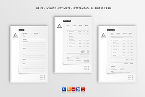Brief-Estimation-Invoice-Letterhead, a Stationery Template by artisanHR
