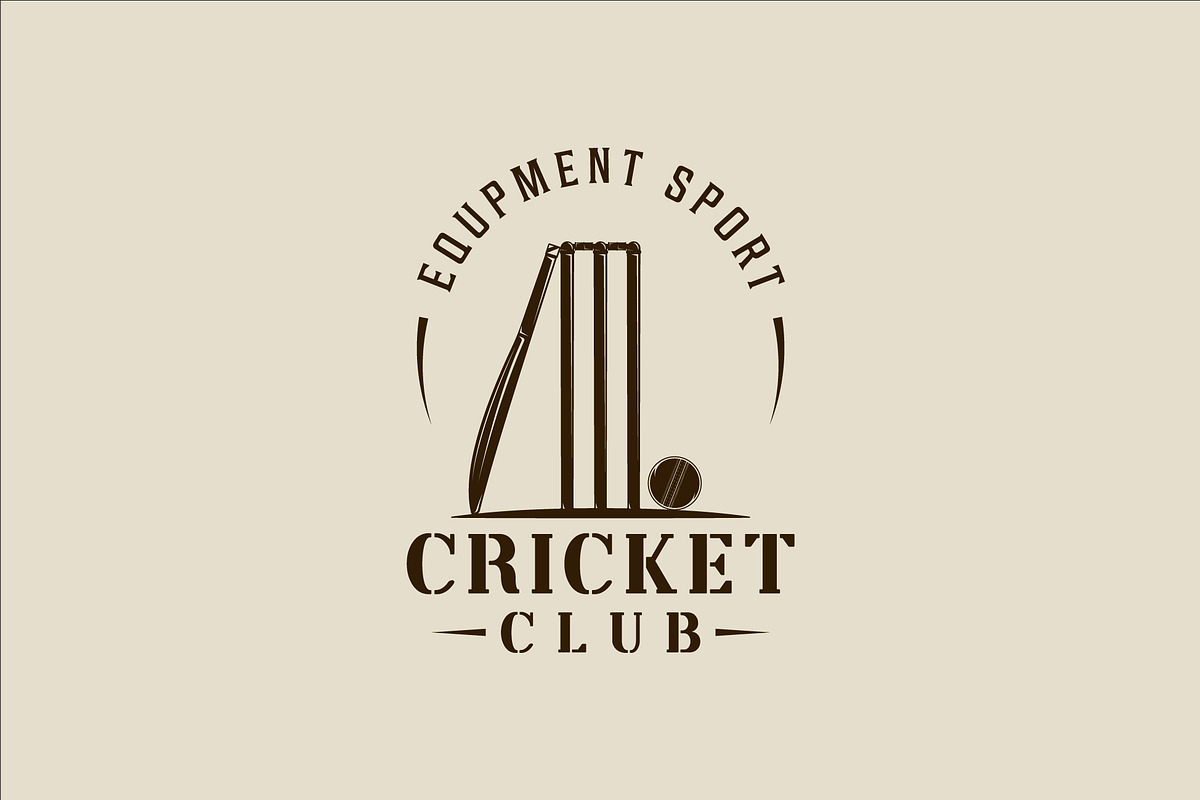 cricket sport logo vintage vector, a Branding & Logo Template by zyxroun shop