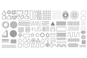 Geometric line elements. Retro line, an Illustration by Valerie Bodnar