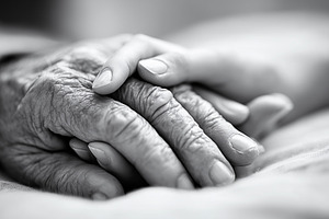 Black and white elderly and young, a Person Photo by MistyDay