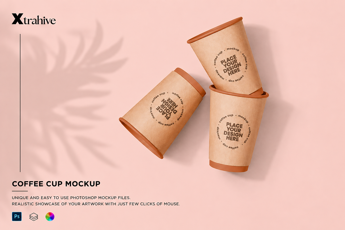 Craft Paper Coffee Cup Mockup, a Cups & Container Mockup by Xtrahive (Photo 1 of 2)