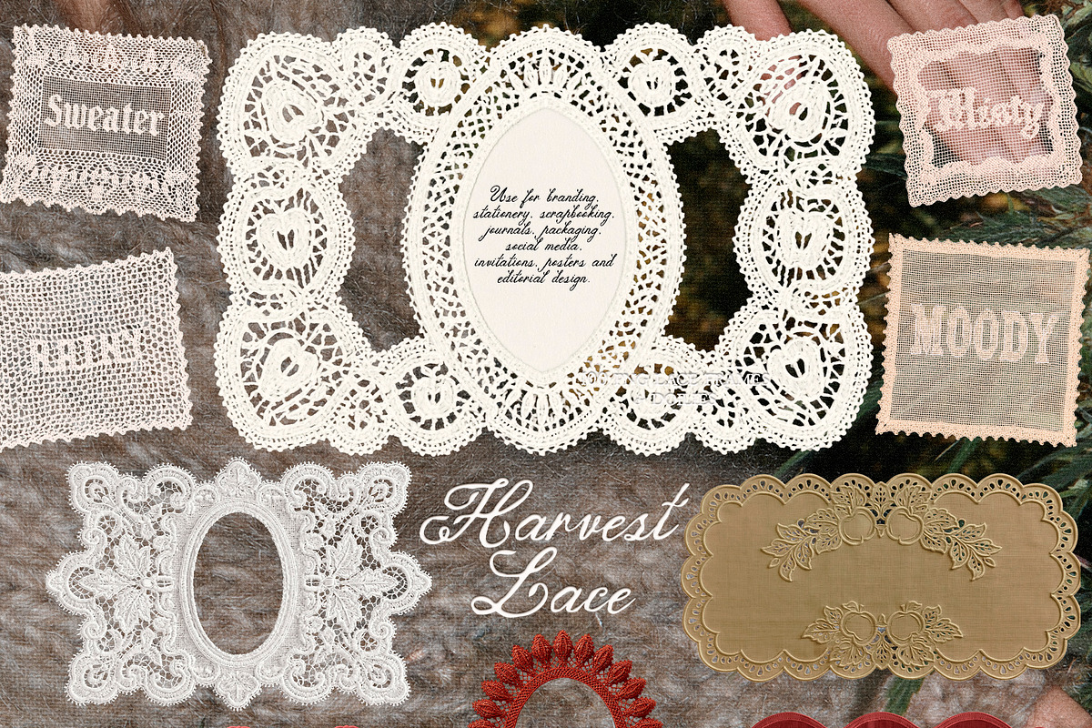 Harvest Lace: PNG Frames & Doilies, an Object Graphic by Purple (Photo 5 of 9)
