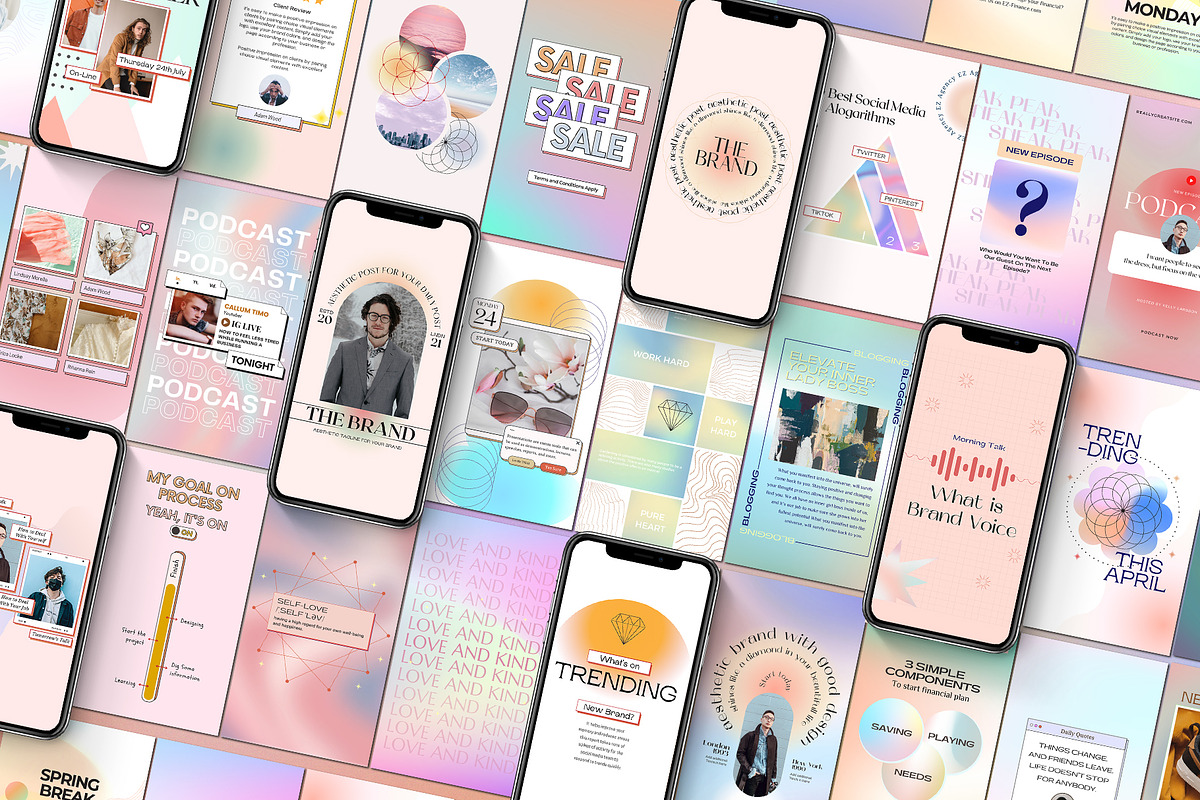 Instagram Aesthetic Gradient CANVA, a Social Media Template by Analogi Studio (Photo 22 of 36)