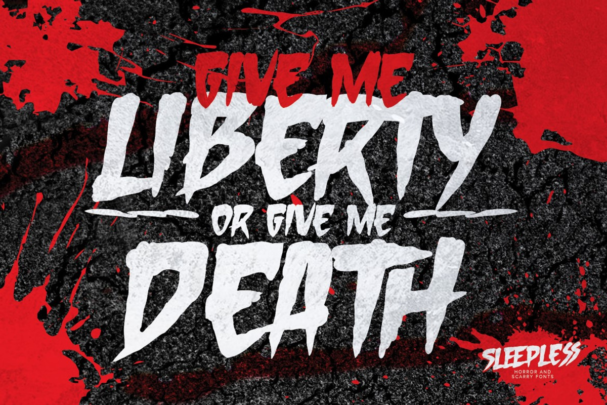 Sleepless - Hand Drawn Horror Brush, a Font by Gassstype (Photo 2 of 8)