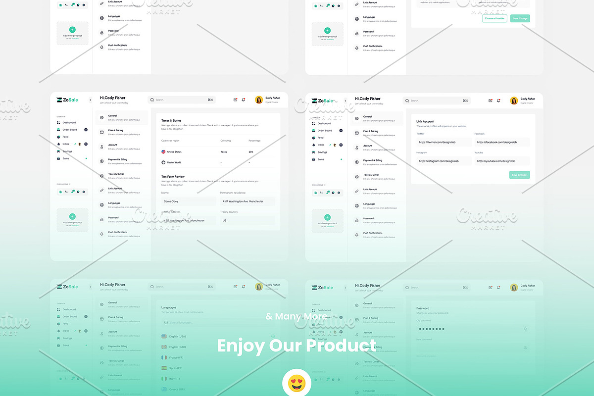 ZoSale-Sales Analytics Dashboard, an UI Kit Template by DesignsLab (Photo 10 of 10)