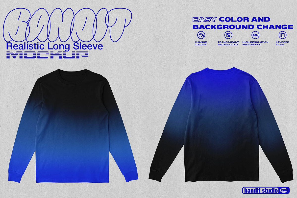 LONG SLEEVE TEE MOCK UP, a Shirt Mockup by Easybandits (Photo 2 of 4)