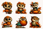 Whimsical Autumn Fall Owl Clipart, a Seasonal Illustration by Designworld (Thumbnail 3 of 10)