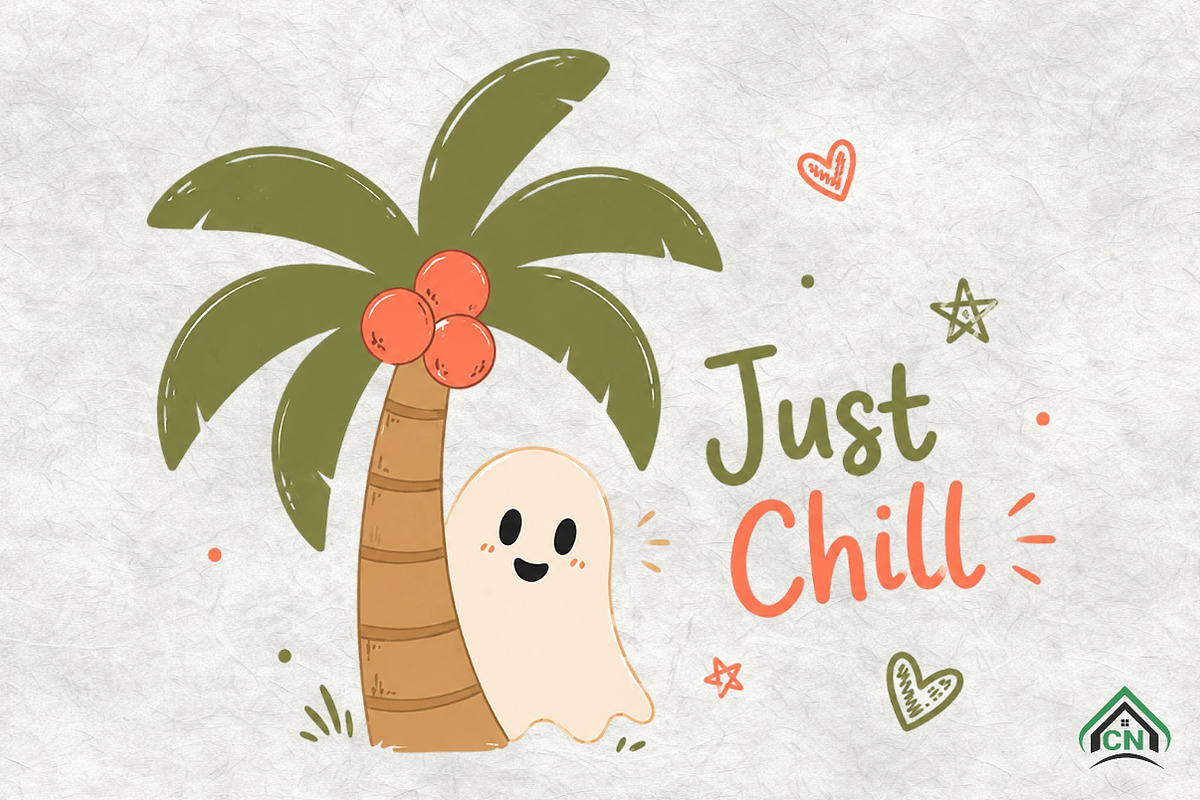 Just Chill Ghost Beach Halloween PNG, a Seasonal Illustration by Craft Nest (Photo 1 of 3)