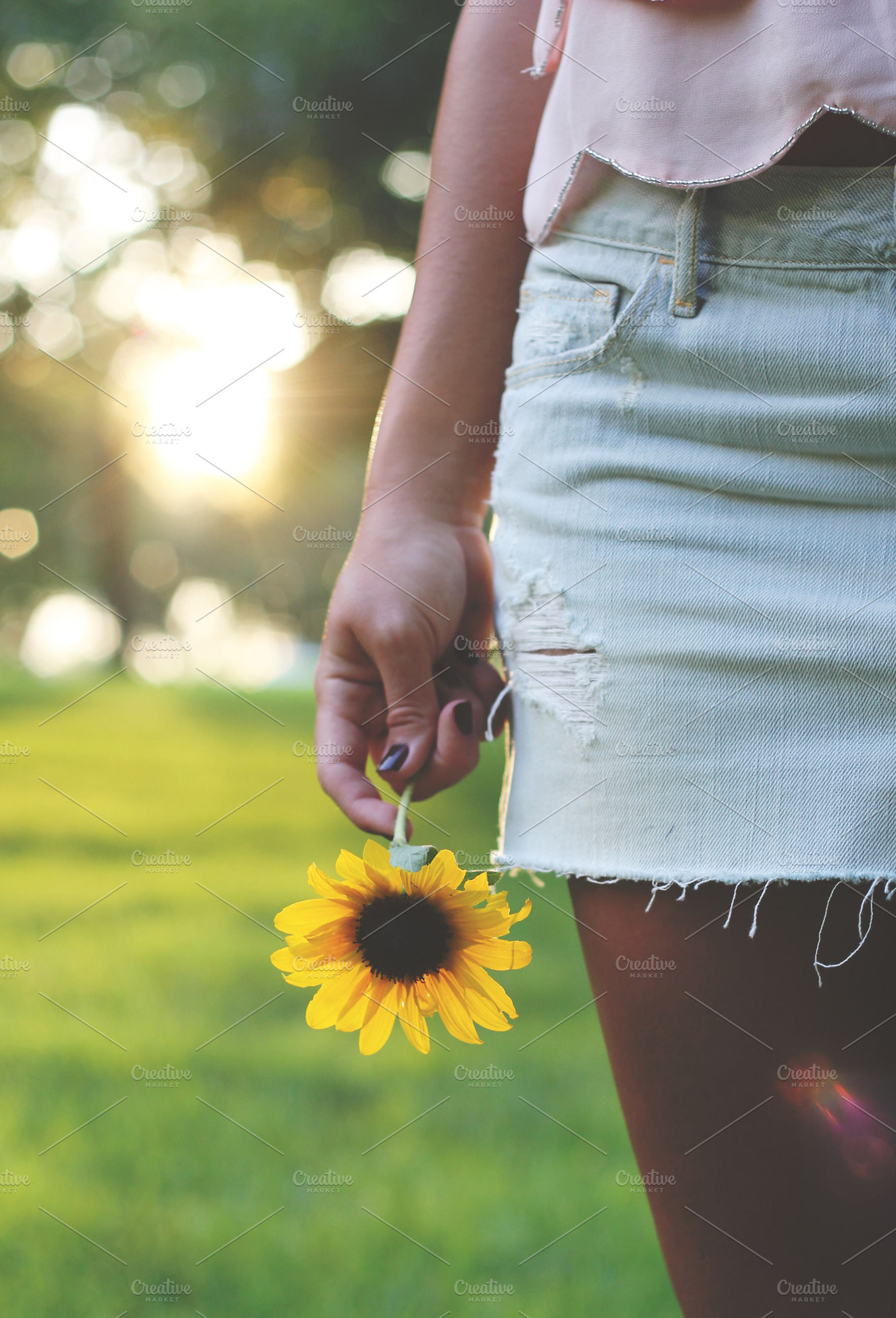 Summer days featuring sunflower, flower, and girl