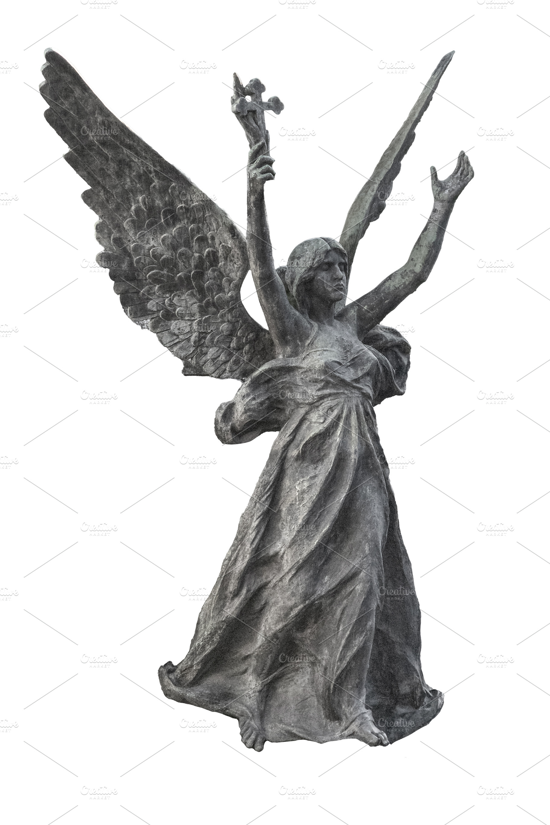 Woman angel sculpture isolated photo, an Arts & Entertainment Photo by DanFLCreativo