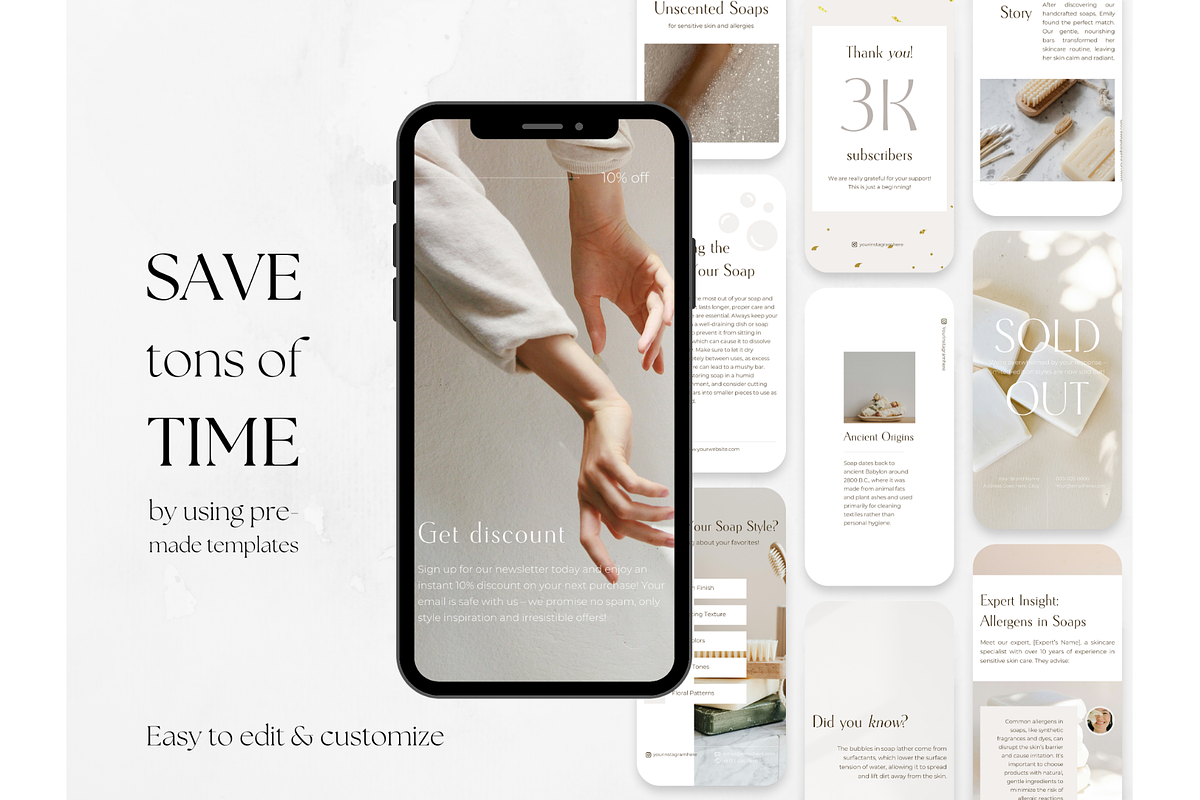 100 Soap Social Media Stories, a Social Media Template by PatternLab. (Photo 3 of 9)