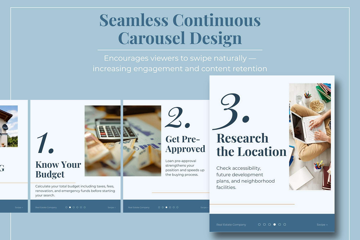 Blue Real Estate Instagram Templates, a Social Media Template by Everyday Perfection (Photo 8 of 11)