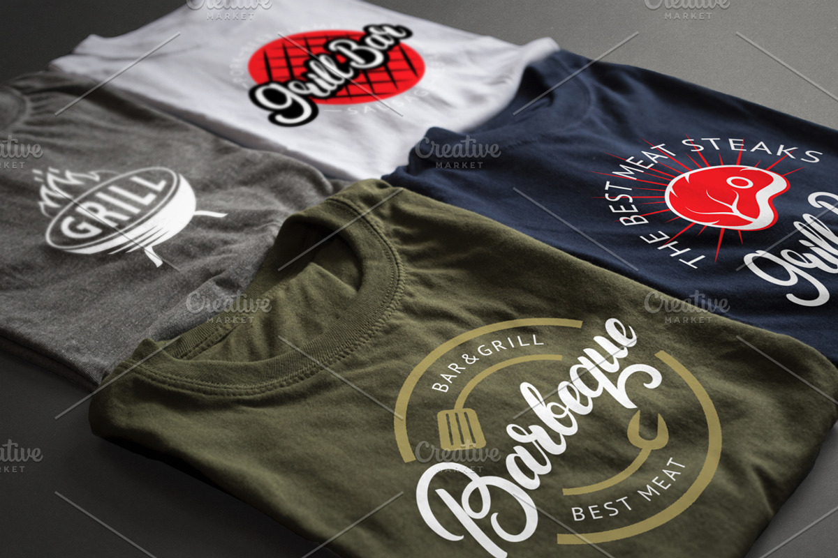 Barbeque & Grill bar vector logo set, a Branding & Logo Template by SiberianArt (Photo 3 of 6)