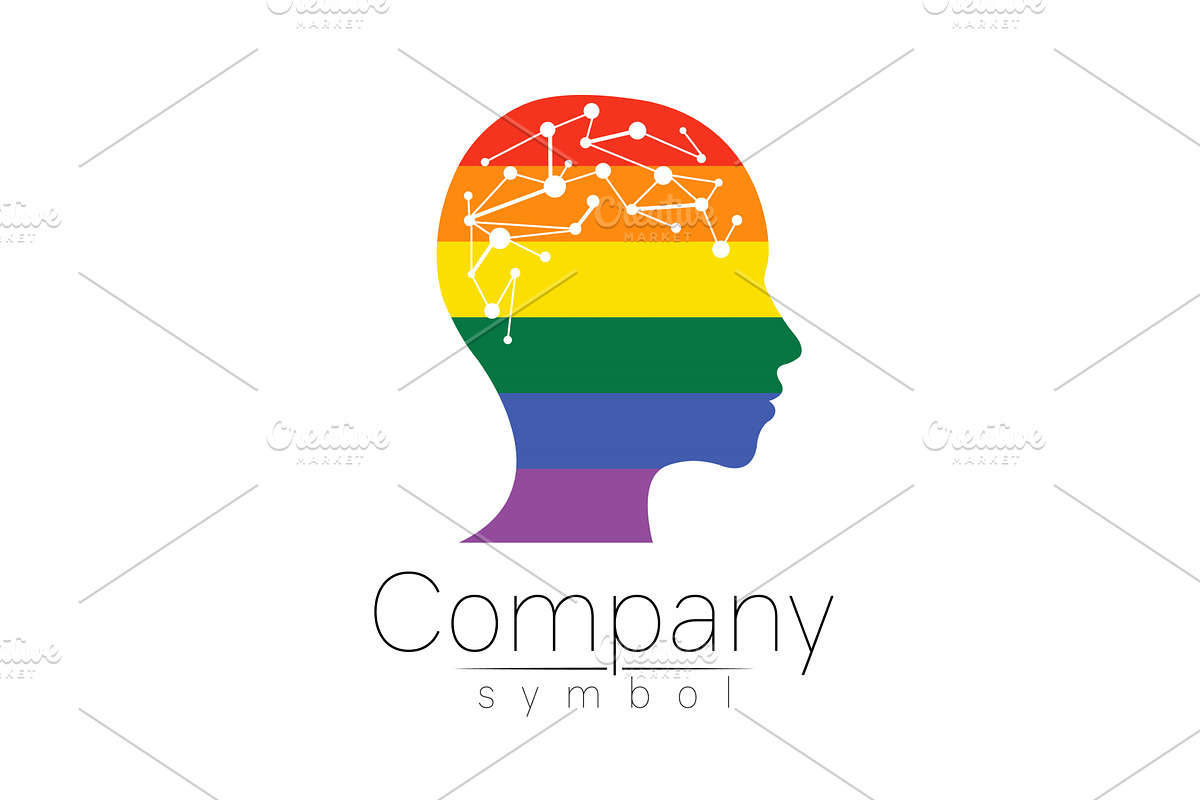 Vector logotype symbol of human head, an Education Illustration by Wittmann