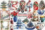 Watercolor Christmas Chinoiserie, an Illustration by Canvas Craft (Thumbnail 1 of 8)