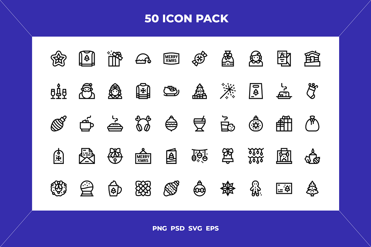Christmas icons, an Outline Icon by Wencory (Photo 1 of 2)