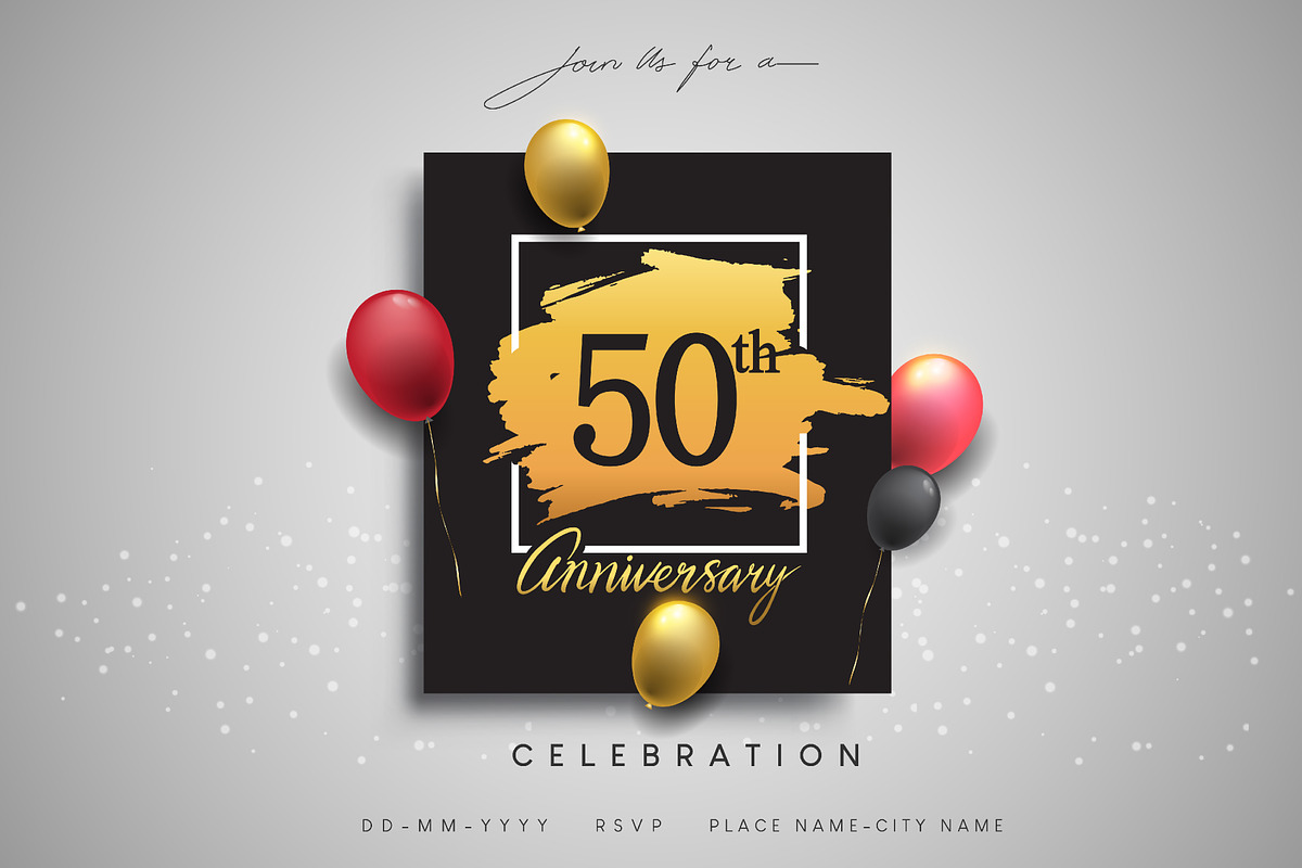 Anniversary Gold Logo, Greeting Card, an Invitation Template by OtpirusGraphic (Photo 1 of 5)