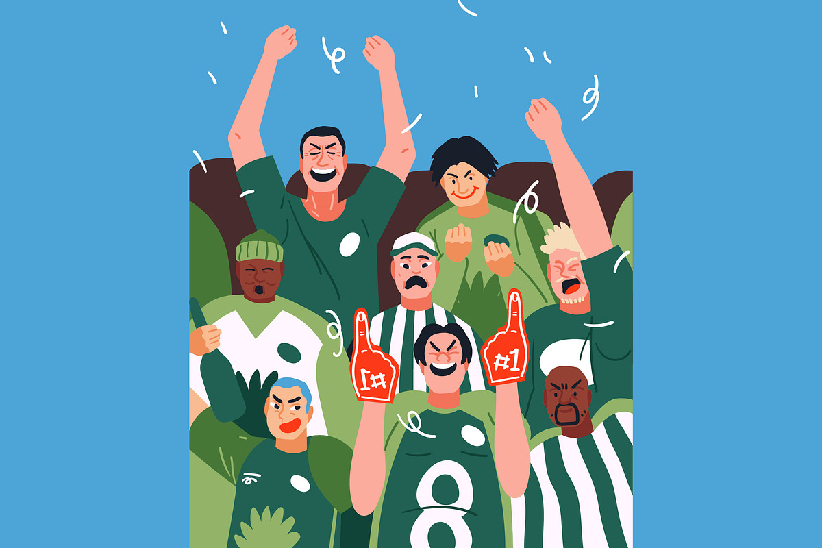 Green Soccer Supporter Illustration, a Person Illustration by graphicook