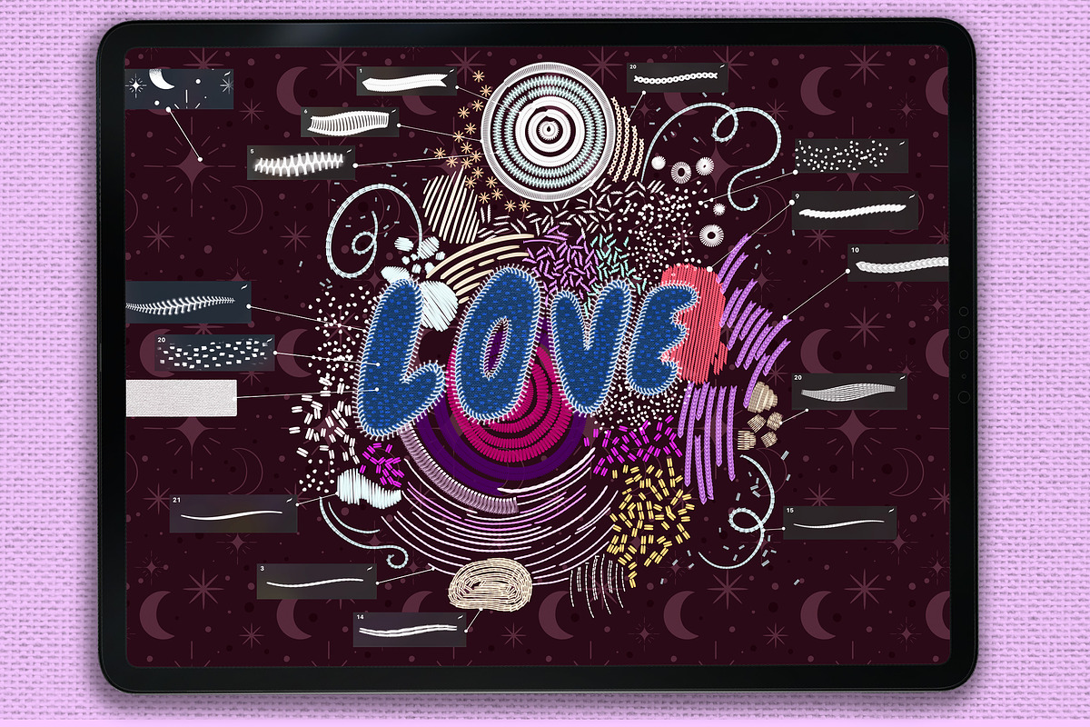 PROCREATE MAGIC STITCHES & PATTERNS, a Brush Add-On by AlexandraArt (Photo 12 of 15)