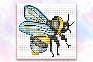 Bumblebee PDF Cross stitch pattern, a Print Template by Milla_Zelenyuk_art