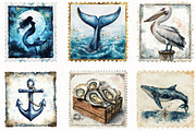 Nautical Vintage Stamp Clipart, an Illustration by OK Design (Thumbnail 2 of 5)