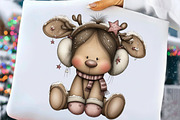 Quirky Christmas Reindeer Clipart, an Illustration by Craft Nest (Thumbnail 3 of 11)