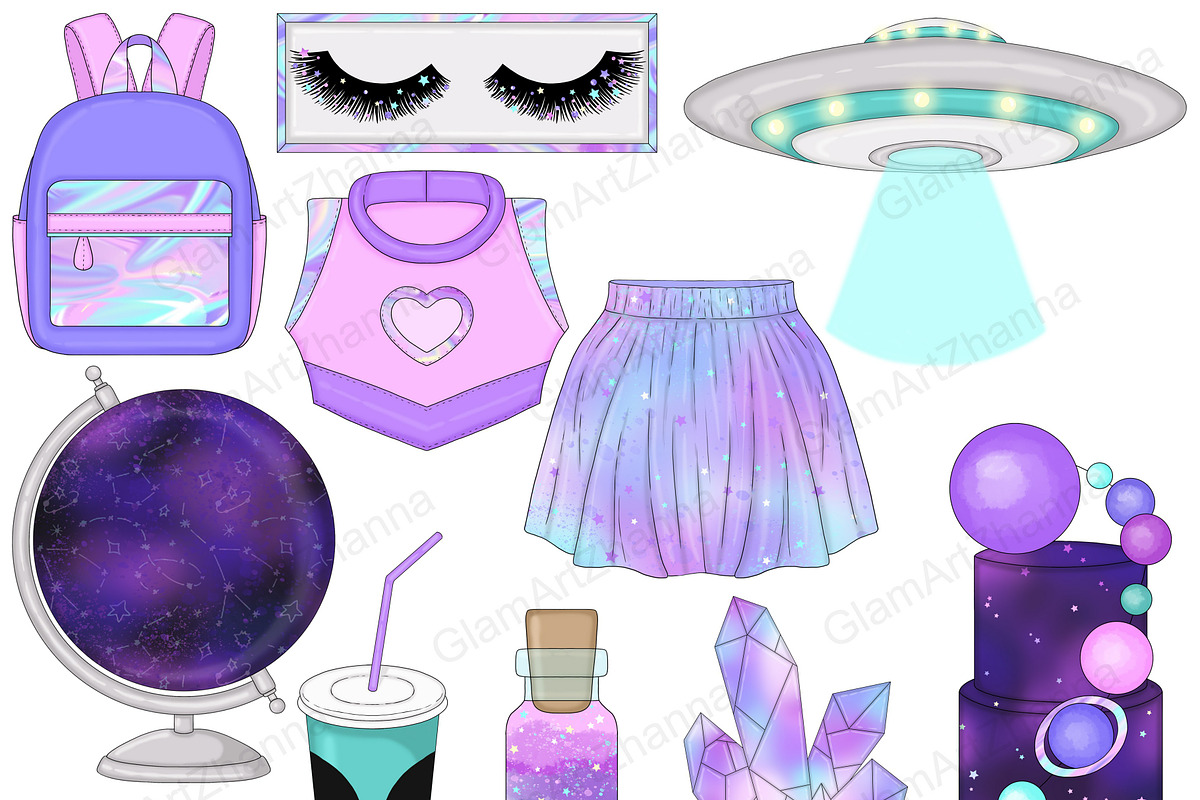 Galaxy Clipart, an Object Illustration by GlamArtZhanna (Photo 2 of 8)