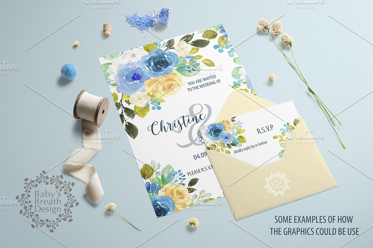 -50% Blue Romance Flower Design, an Illustration by Babysbreath/Dandelionery (Photo 2 of 4)