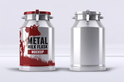 Metal Milk Flask Mock-Up, a Product Mockup by DesignRushMarket (Thumbnail 7 of 7)