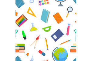 Stationery seamless pattern. School, an Education Illustration by Valerie Bodnar