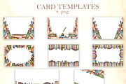 Vintage bookshelf watercolor clipart, an Education Illustration by susie-p-art (Thumbnail 9 of 13)