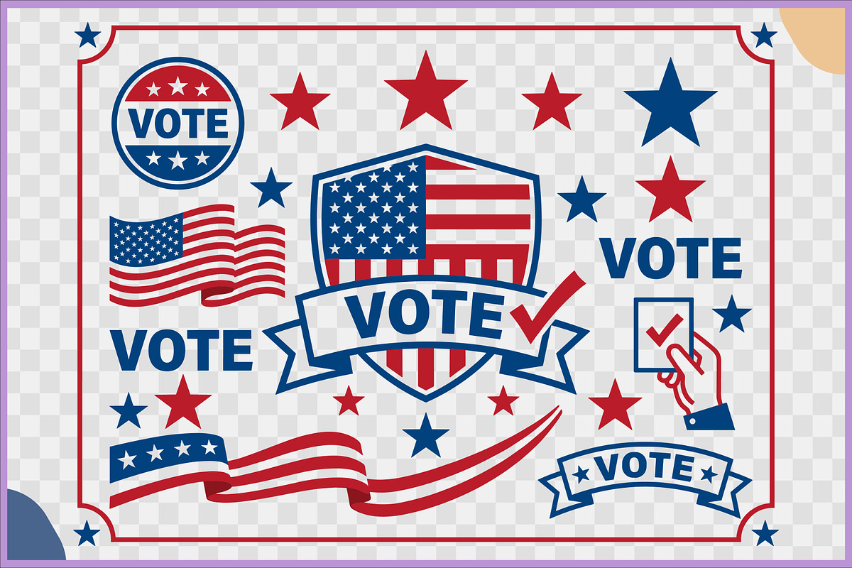 Election Day Vote SVG Clipart Set, a Decorative Illustration by Gfx Expert Team (Photo 2 of 3)