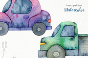 Watercolor Transport. City Streets., an Education Illustration by OllyKo Art (Thumbnail 7 of 10)